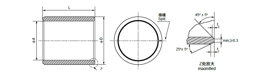 Fb090 Fb092 Bronze Wrapped Plain Bearing Bronze Bushing Machinery Part Bearing Bush Oilless Bearing